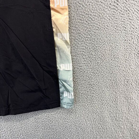 Puma Windbreaker Jacket Men's Medium Black Zip Pink Dolphin Hooded Short Sleeve - Picture 2 of 12